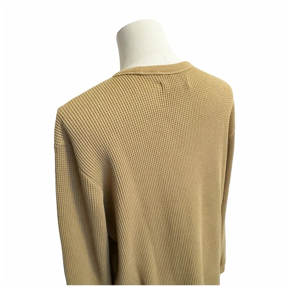 Outerknown Men's Waffle-Knit Sweatshirt. Tan. Large - Picture 7 of 9